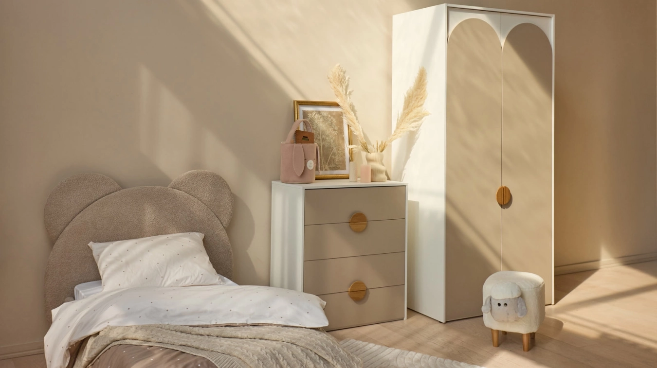 ikiqapılı Ameli, rəng Ağ Premium+Kapuçino - 3 - большое изображение