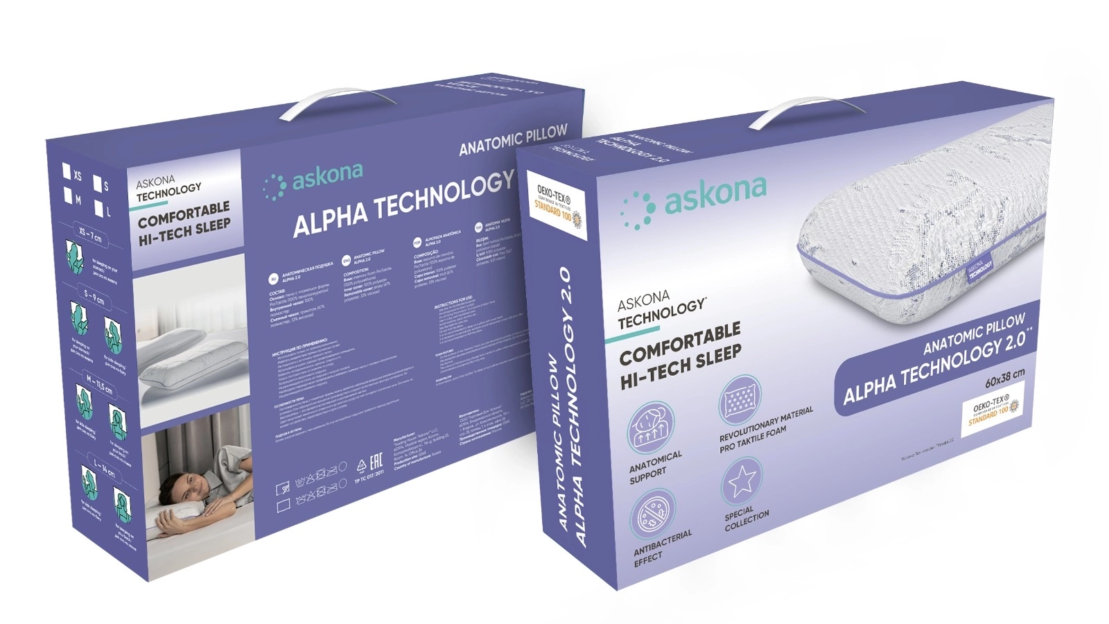 Подушка Alpha Technology 2.0 + чехол Protect-a-bed Tencel картинка - 5 - большое изображение