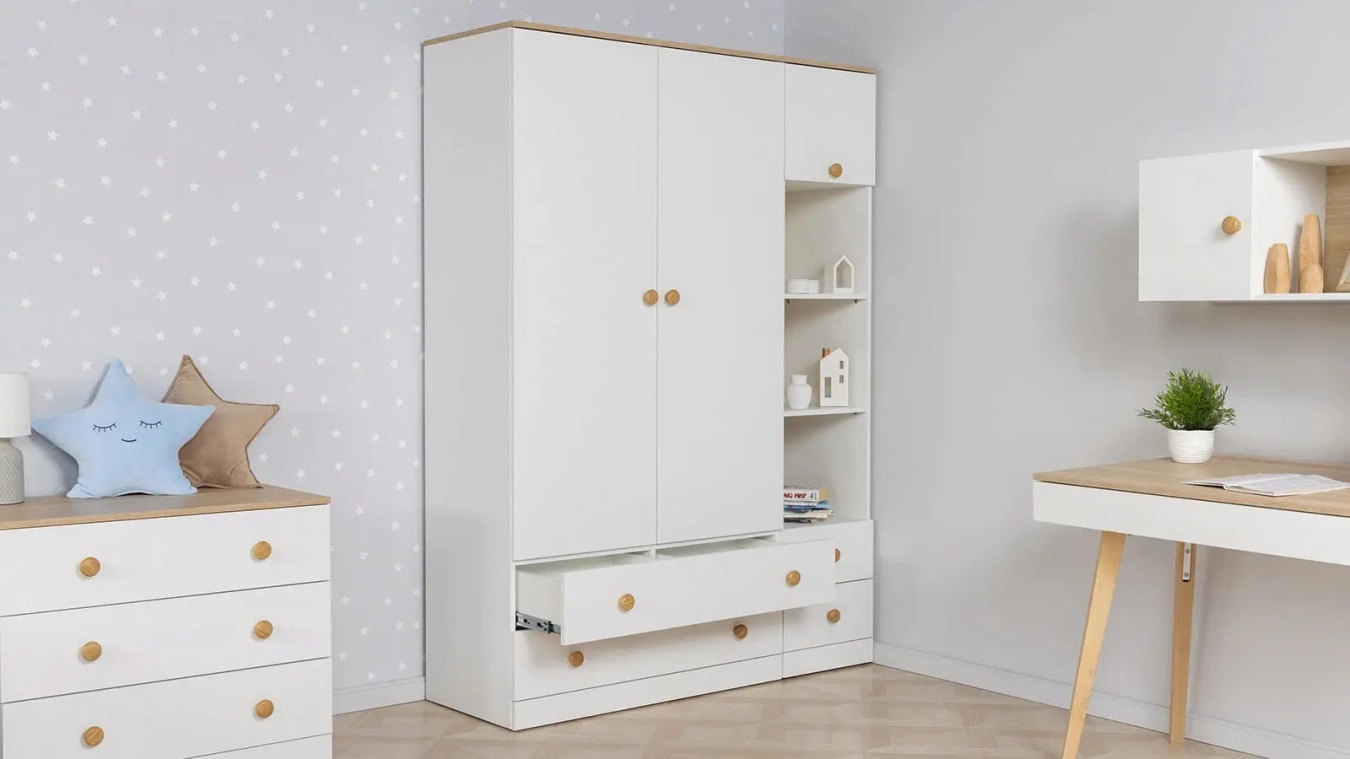 Stellaj açıq yeşiklərlə Mellow, rəng Ağ premium + Palıd sonoma - 3 - большое изображение