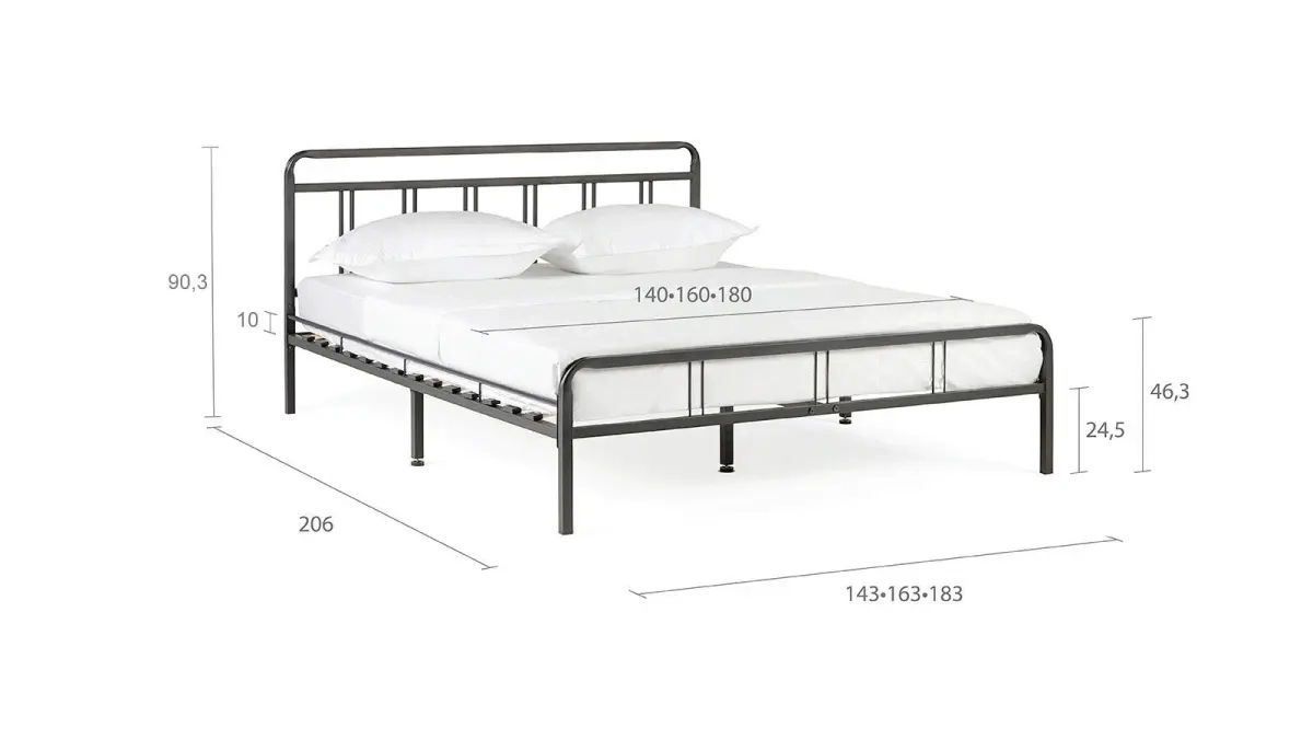 Çarpayı Avinon qara şaqren + döşək Comfort Plus Askona məhsul şəkli - 9 - большое изображение
