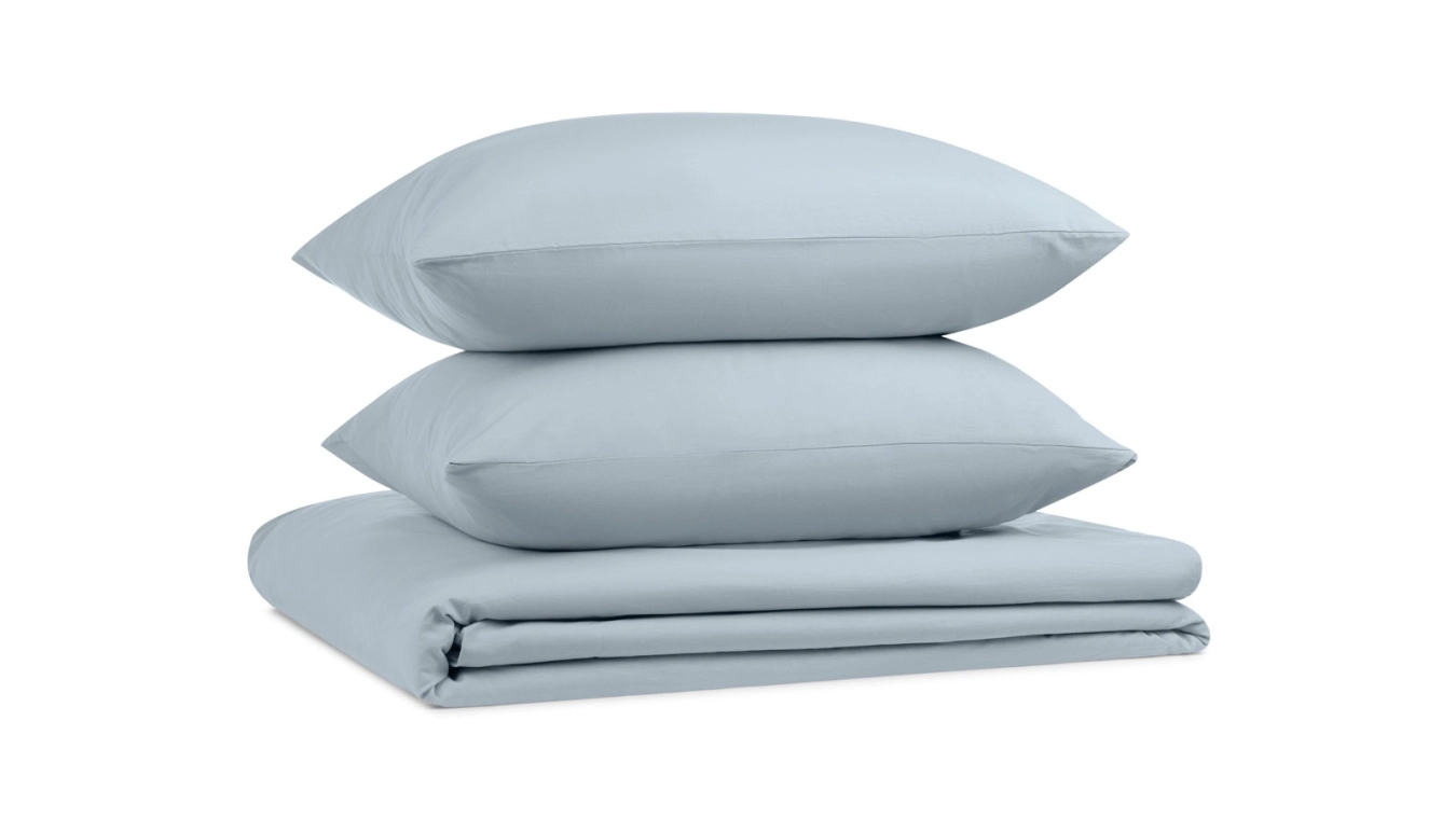 Кровать Alfa, ткань Casanova Grey + матрас Comfort Plus + КПБ Natural Balance (евро) + Простынь Natural Balance Туманно-голубой, 160x200 Подъёмный механизм - 6 - большое изображение