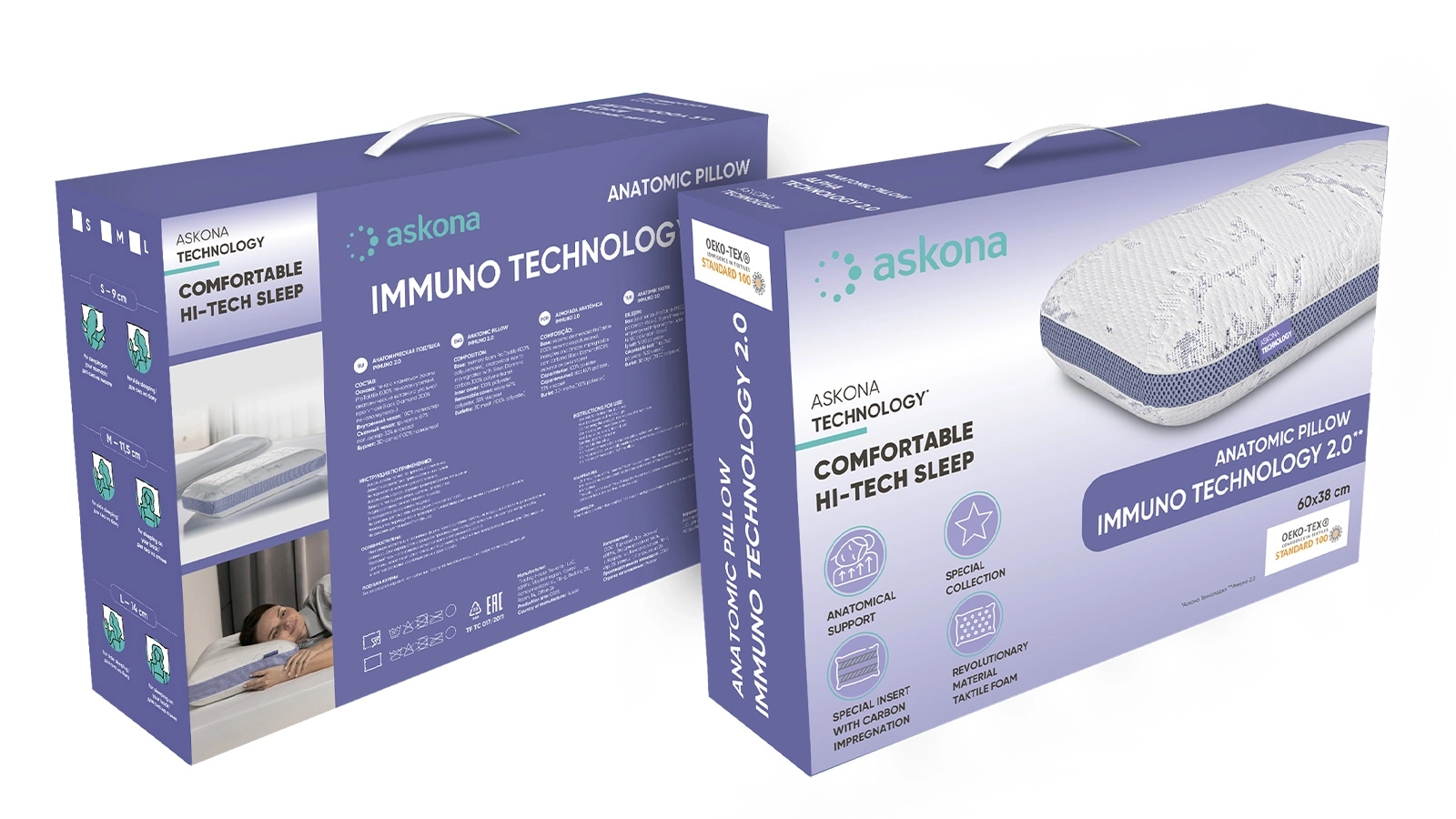Подушка Immuno Technology 2.0 + чехол Protect-a-bed Tencel картинка - 2 - большое изображение