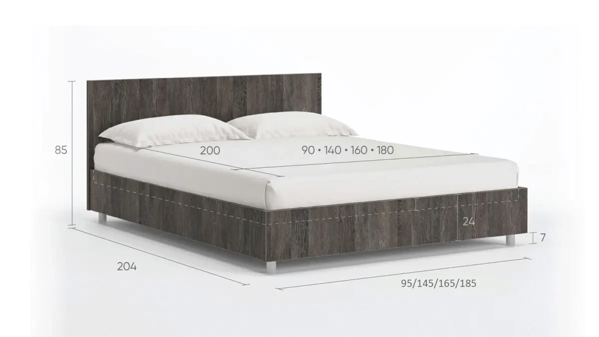 Кровать Story ice, цвет Венге Мали из лдсп с изголовьем Askona фото - 7 - большое изображение