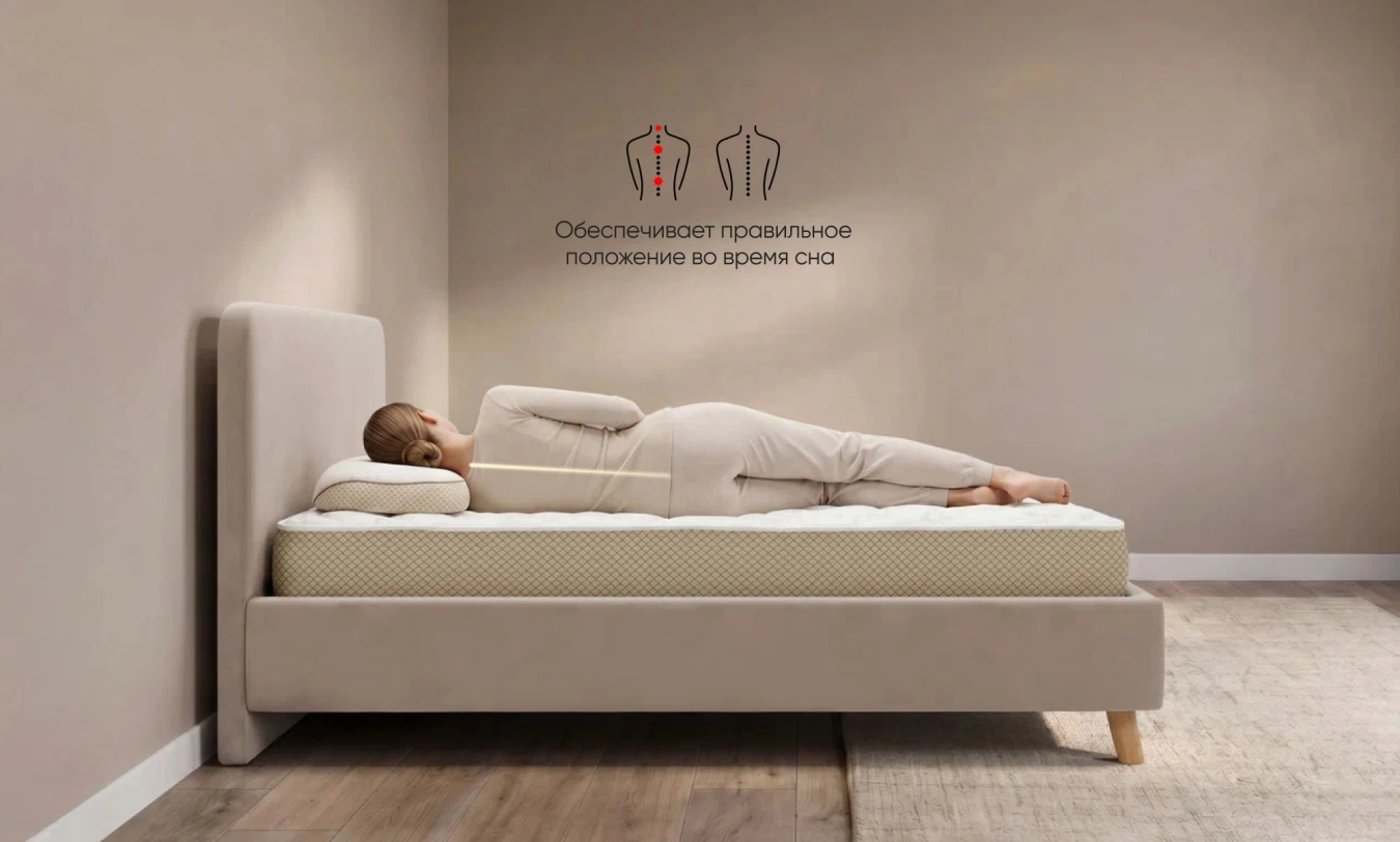 кровать Elisa nova, ткань Casanova Grey + матрас Ortho Optimal, 160x200 - 2 - большое изображение