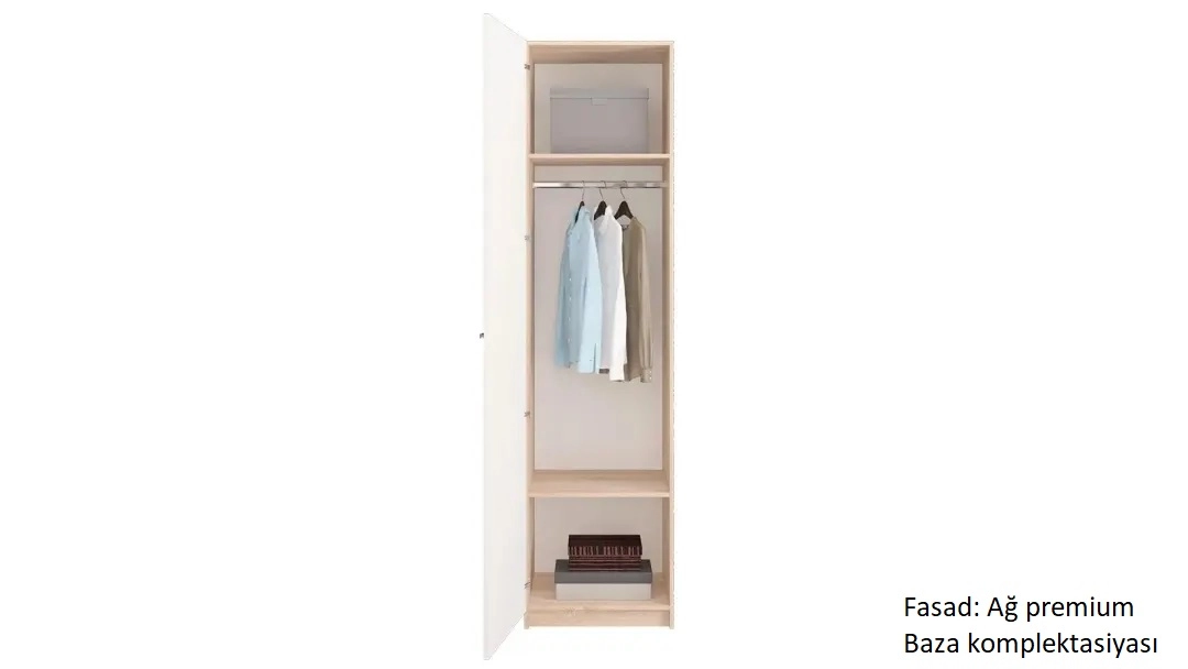 Dolab bir qapılı Noble 57 sm, rəng Palıd bardalino&Ağ - 4 - большое изображение