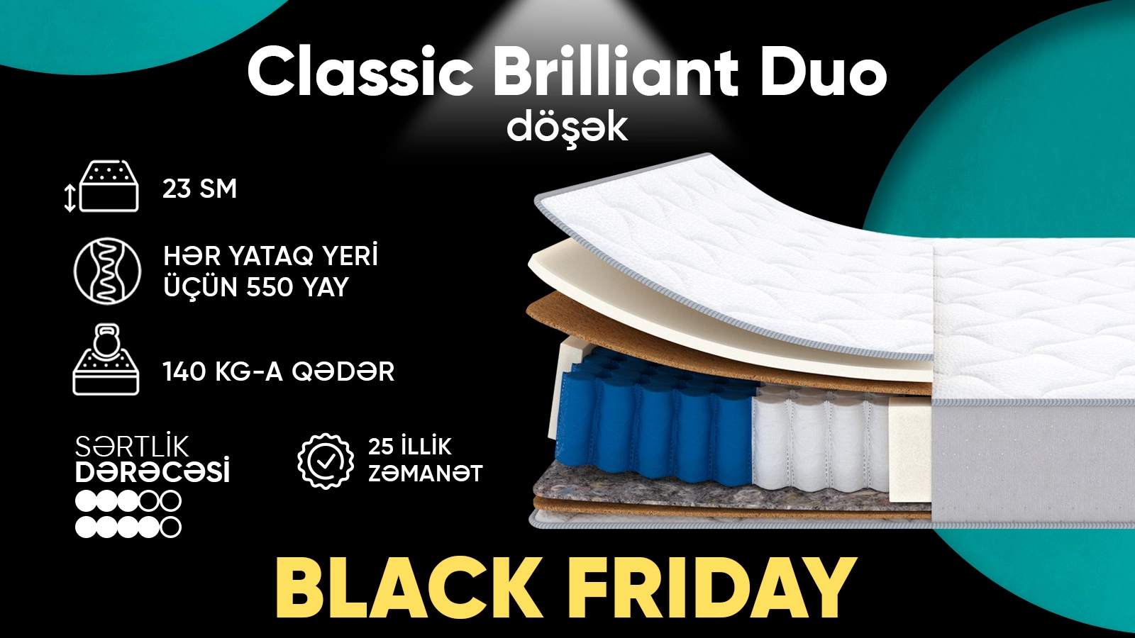 Döşək Classic Brilliant Duo Askona məhsulun fotoşəkili - 1 - большое изображение