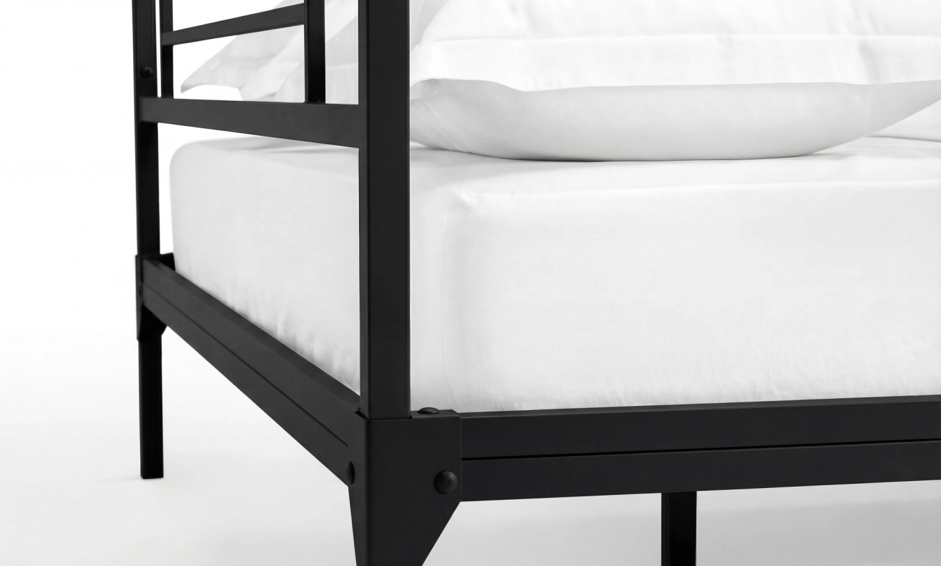 çarpayı Torino, rəng ağ şaqren + döşək Extra Comfort Hard, 160x200 - 3 - большое изображение