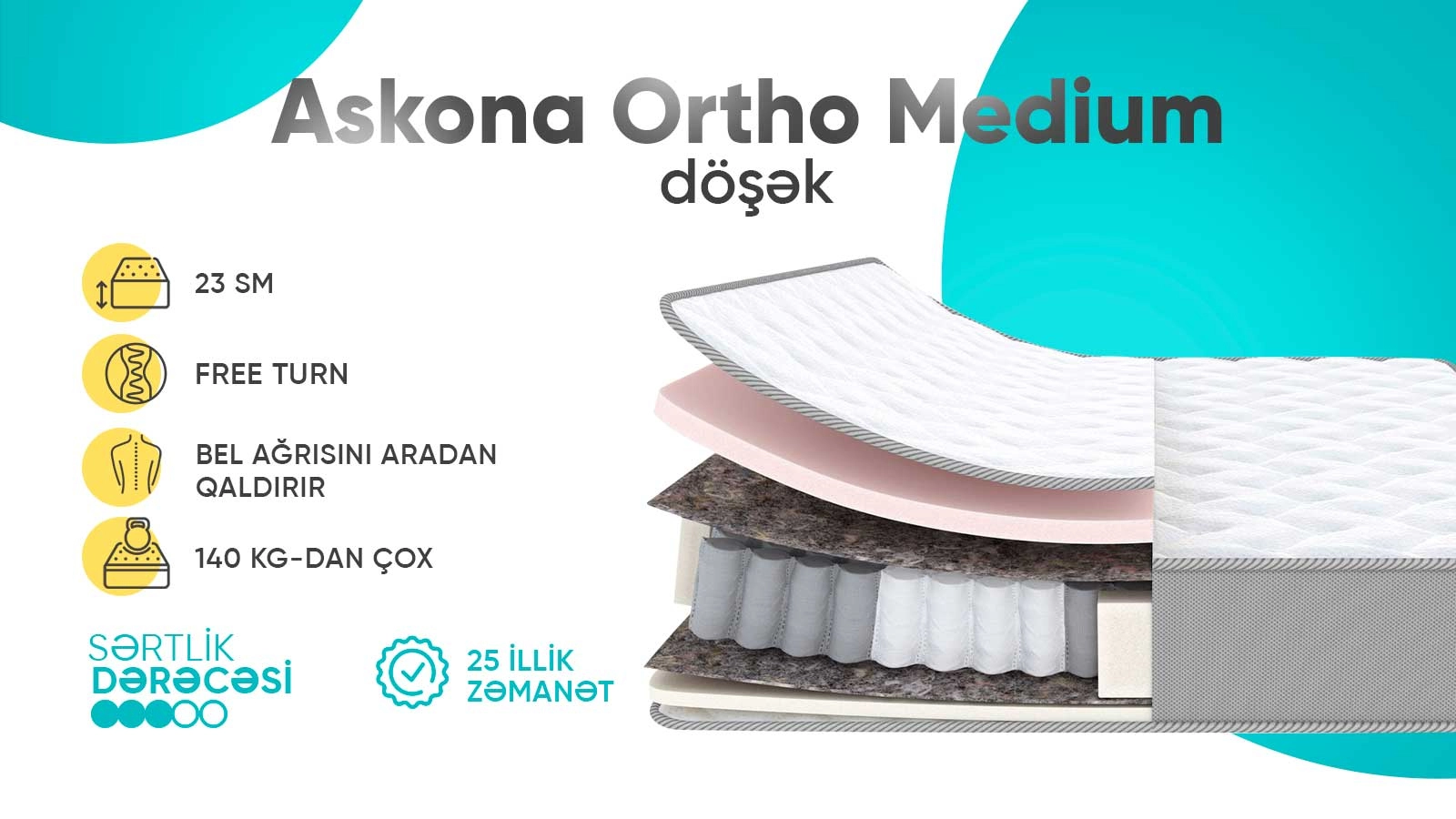 Döşək Askona Ortho Medium Askona məhsulun fotoşəkili - 1 - большое изображение