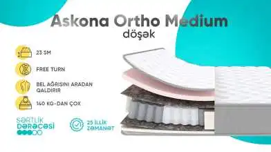 Döşək Askona Ortho Medium Askona məhsulun fotoşəkili - 1 - превью