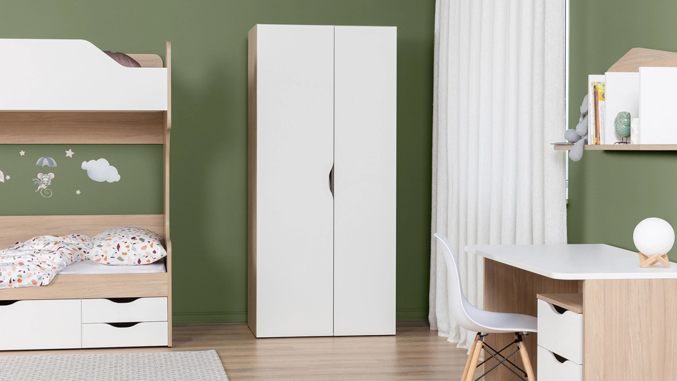 Dolab iki qapılı Luna, rəng Palıd Ballı + Ağ Premium - 8 - большое изображение